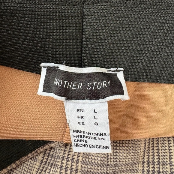 NWOT, Another Story, Super Soft Checked Pants, Large, Black & Tan - Picture 2 of 8
